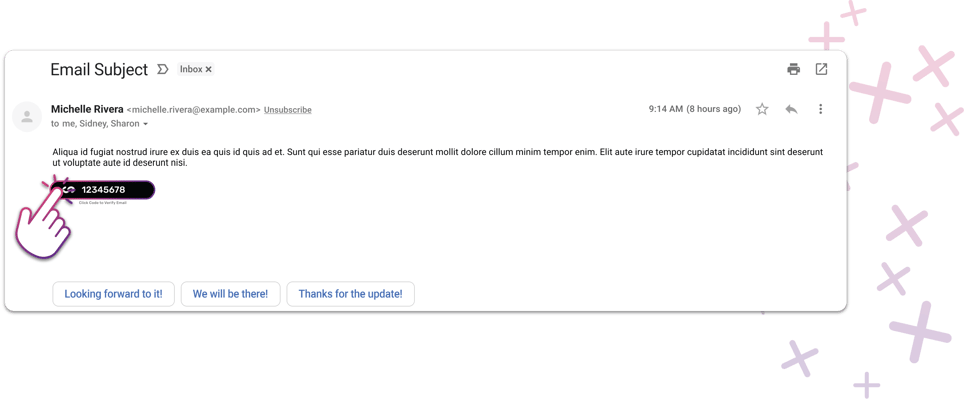 User Verifies with X Symbol User Verifies with X Symbol
